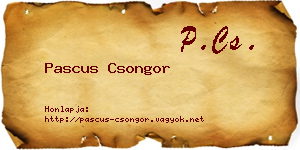 Pascus Csongor névjegykártya